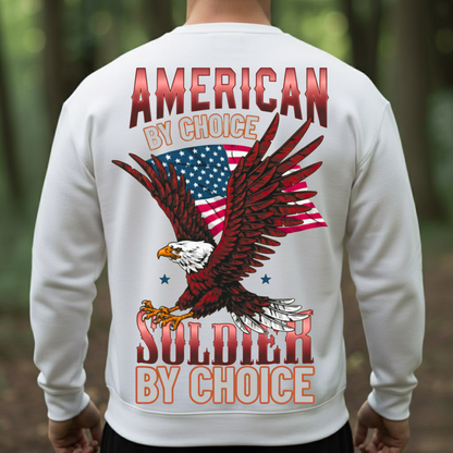 Proud American Soldier by Choice – USA Eagle Flag Veteran Tee