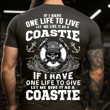 One Life as a Coastie – USCG Veteran T-Shirt – Patriotic Gift for Coast Guard Veteran