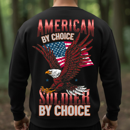 Proud American Soldier by Choice – USA Eagle Flag Veteran Tee