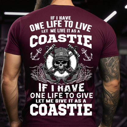 One Life as a Coastie – USCG Veteran T-Shirt – Patriotic Gift for Coast Guard Veteran