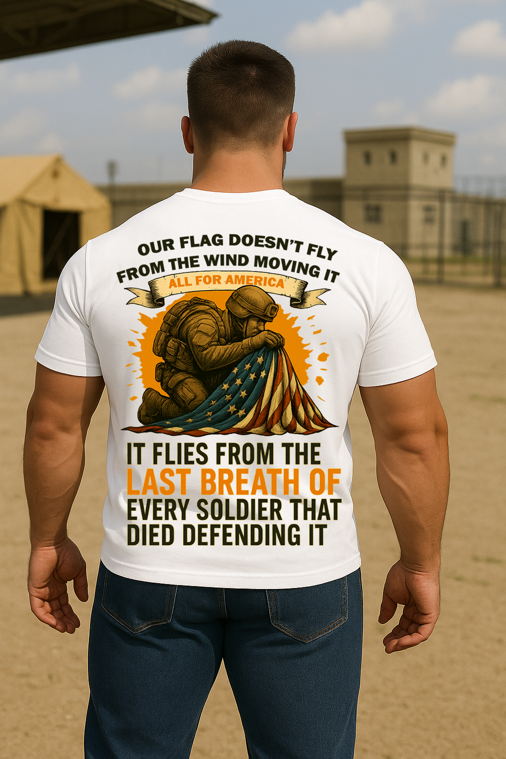 US Army Veteran Memorial Shirt – Flag Flies from Soldiers’ Sacrifice