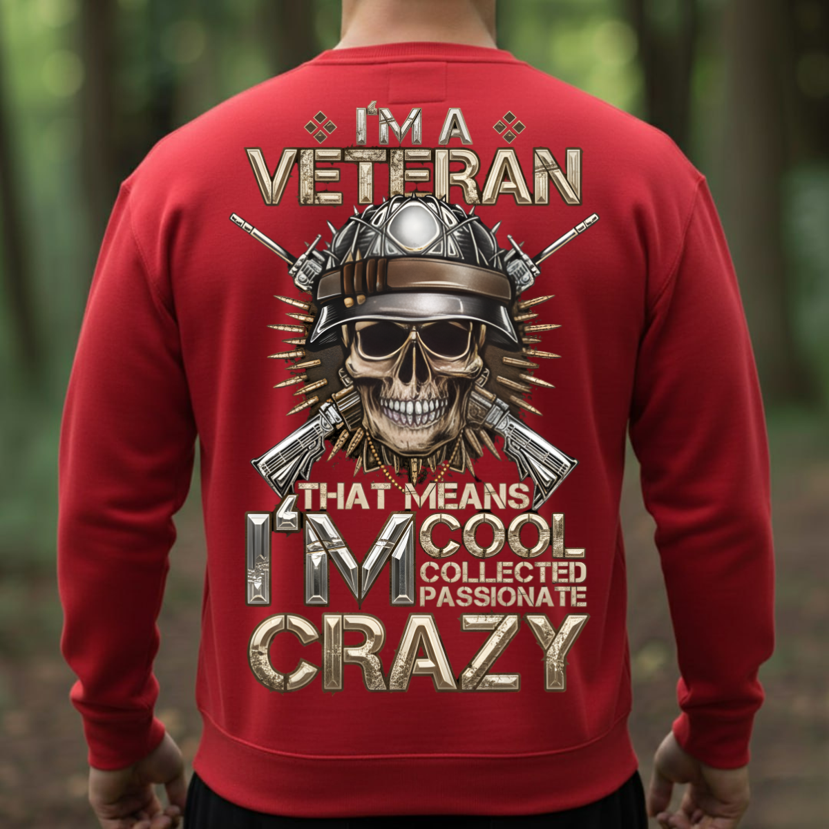 Veteran T-Shirt, Sweatshirt, Hoodie – I’m Cool Collected Passionate Crazy – Proud Military Gift Apparel