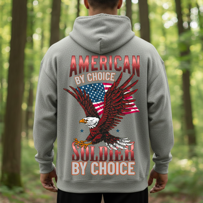 Proud American Soldier by Choice – USA Eagle Flag Veteran Tee