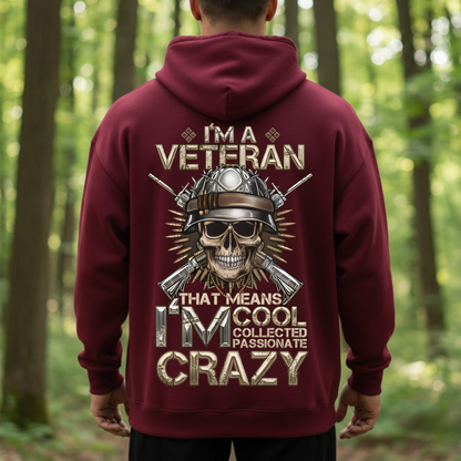 Veteran T-Shirt, Sweatshirt, Hoodie – I’m Cool Collected Passionate Crazy – Proud Military Gift Apparel