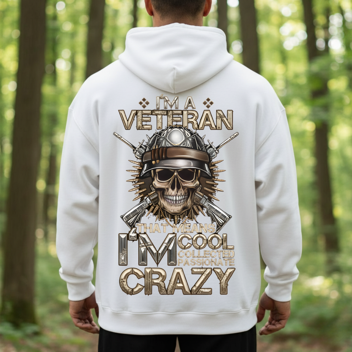 Veteran T-Shirt, Sweatshirt, Hoodie – I’m Cool Collected Passionate Crazy – Proud Military Gift Apparel