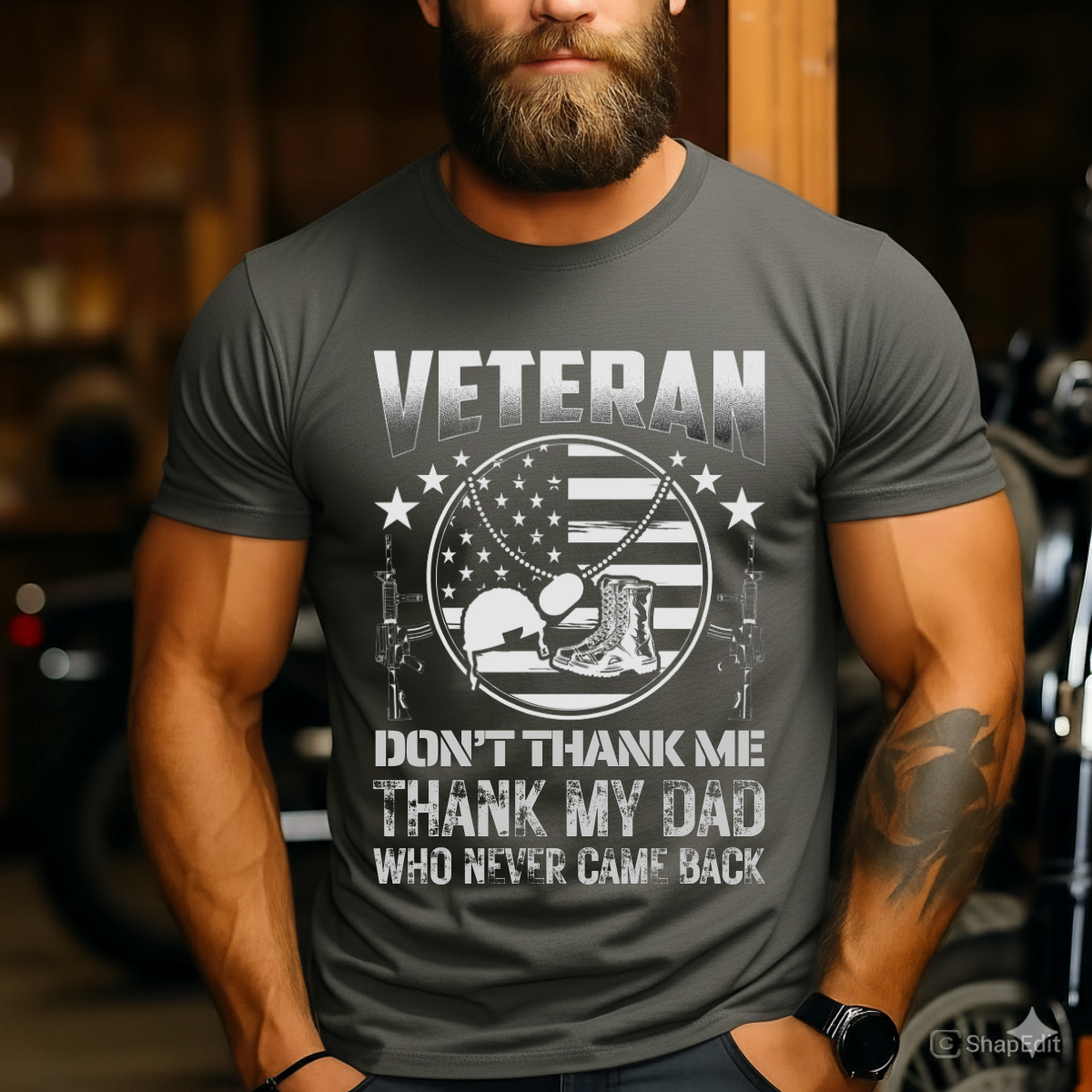 Veteran Tribute T-Shirt  Thank My Dad Who Never Came Back Memorial Tee  Military Family Pride