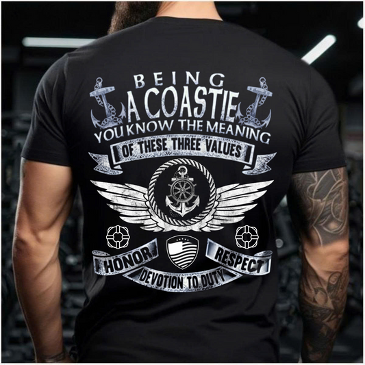 Honor, Respect, Devotion to Duty – Coast Guard Veteran T-Shirt – Navy Coastie Tee – Gift for Heroes
