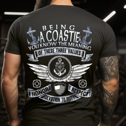 Honor, Respect, Devotion to Duty – Coast Guard Veteran T-Shirt – Navy Coastie Tee – Gift for Heroes