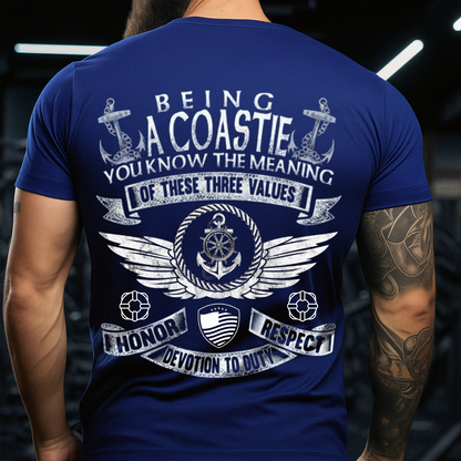 Honor, Respect, Devotion to Duty – Coast Guard Veteran T-Shirt – Navy Coastie Tee – Gift for Heroes