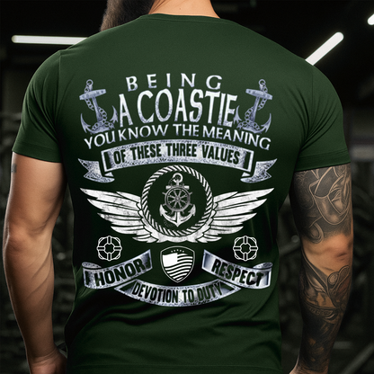 Honor, Respect, Devotion to Duty – Coast Guard Veteran T-Shirt – Navy Coastie Tee – Gift for Heroes