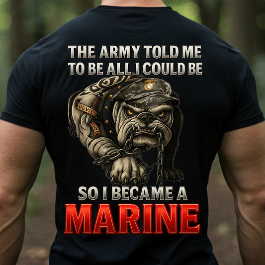 USMC Bulldog T-Shirt – 'So I Became a Marine' T-Shirt, Devil Dog Marine Corps Pride Shirt, Veteran Gift