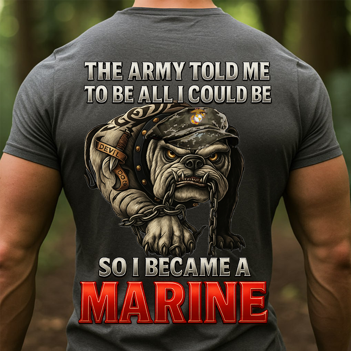 USMC Bulldog T-Shirt – 'So I Became a Marine' T-Shirt, Devil Dog Marine Corps Pride Shirt, Veteran Gift