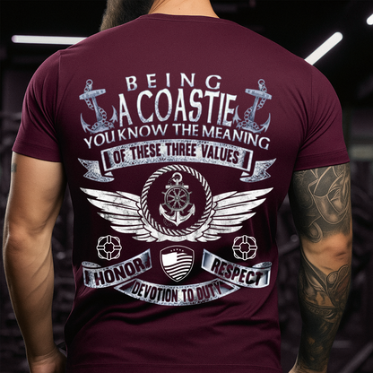 Honor, Respect, Devotion to Duty – Coast Guard Veteran T-Shirt – Navy Coastie Tee – Gift for Heroes