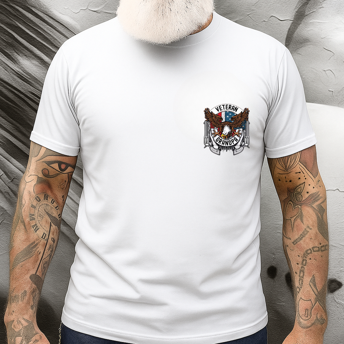 Some People Call Me A Veteran, The Most Important Call Me Grandpa – Veteran Family T-Shirt – American Eagle Patriotic Tee