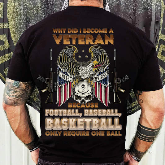 Why Did I Become A Veteran T-Shirt, Sweatshirt, Hoodie – Funny Military Veteran Shirt – Football Baseball Basketball Gift Tee