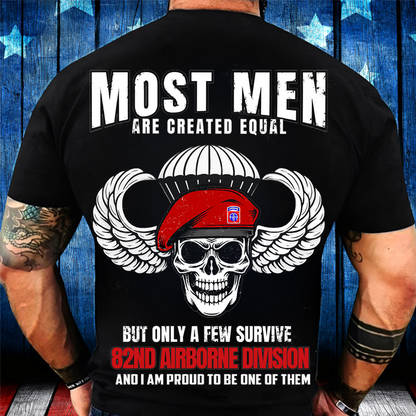 82nd Airborne Division T-Shirt – Paratrooper Skull Red Beret Tee, US Army Military Veteran Gift Shirt