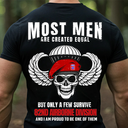 82nd Airborne Division T-Shirt – Paratrooper Skull Red Beret Tee, US Army Military Veteran Gift Shirt