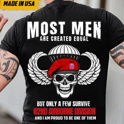 82nd Airborne Division T-Shirt – Paratrooper Skull Red Beret Tee, US Army Military Veteran Gift Shirt