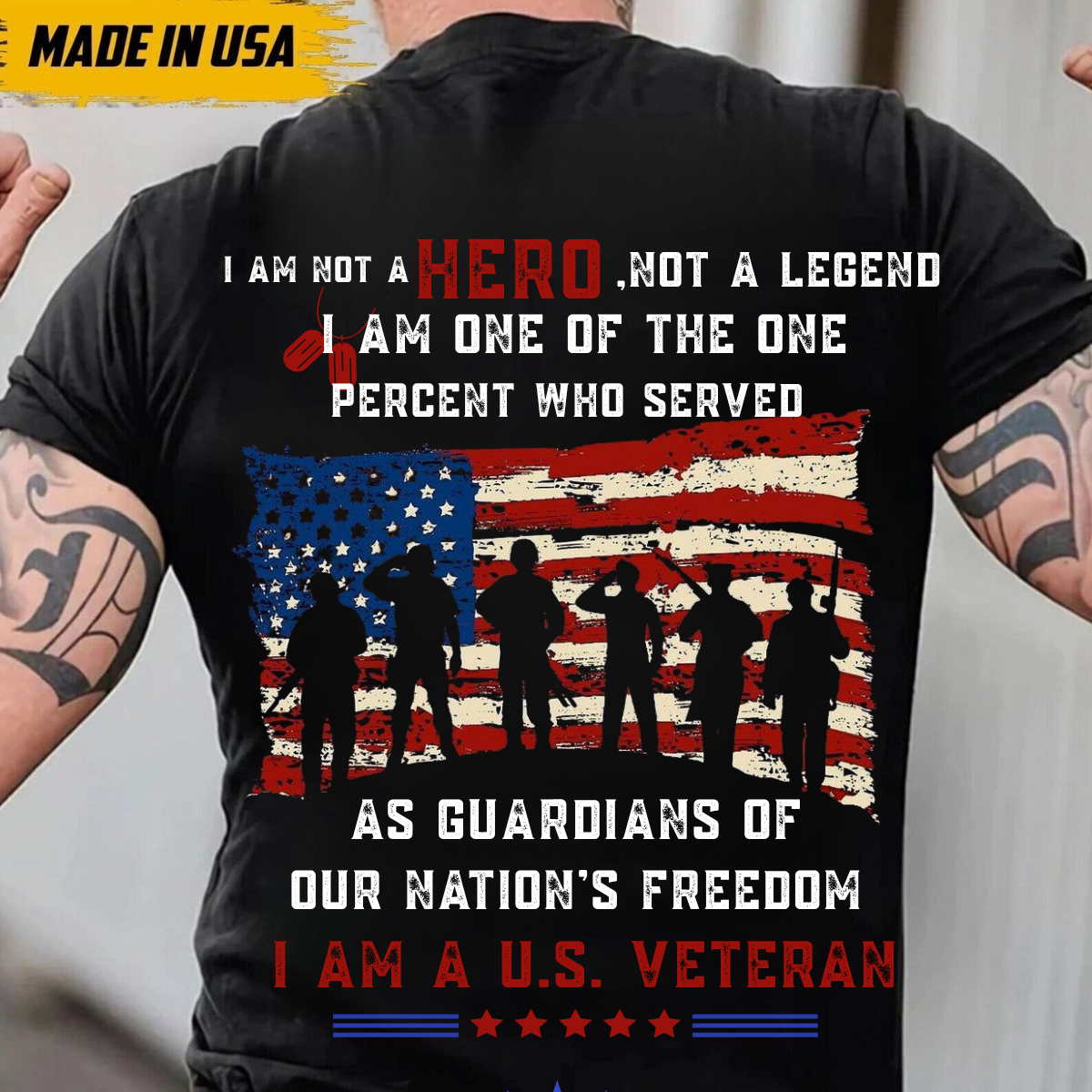 I Am a U.S. Veteran T-Shirt,  Patriotic Military Veteran Shirt with American Flag, Who Served Quote Tee, Army Soldier Gift for Men