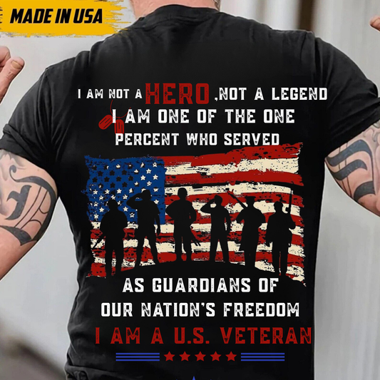 I Am a U.S. Veteran T-Shirt,  Patriotic Military Veteran Shirt with American Flag, Who Served Quote Tee, Army Soldier Gift for Men