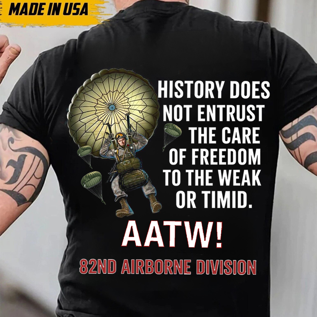 82nd Airborne Paratrooper Veteran T-Shirt – AATW All The Way Military Quote Tee