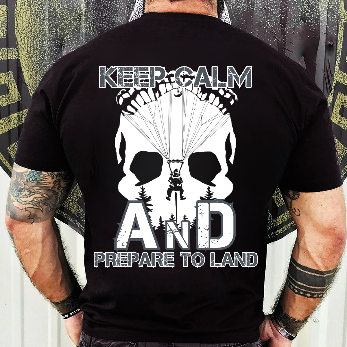 Airborne Veteran T-Shirt, Sweatshirt, Hoodie — “Keep Calm and Prepare to Land” — Paratrooper Veteran Apparel