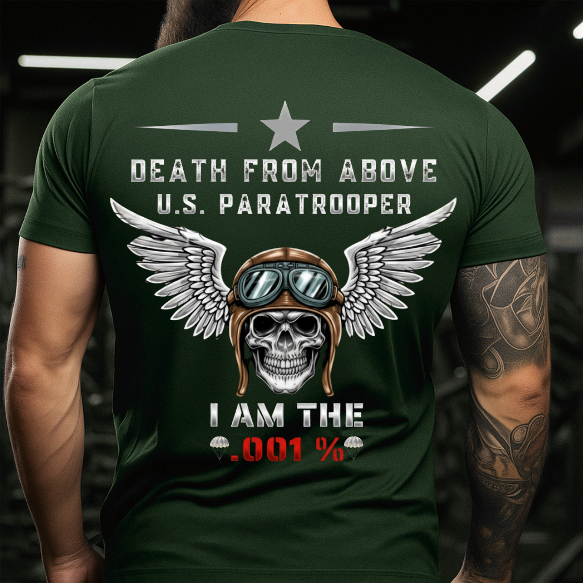 Paratrooper Veteran T-Shirt – Death From Above I Am The .001% – US Military Airborne Tee