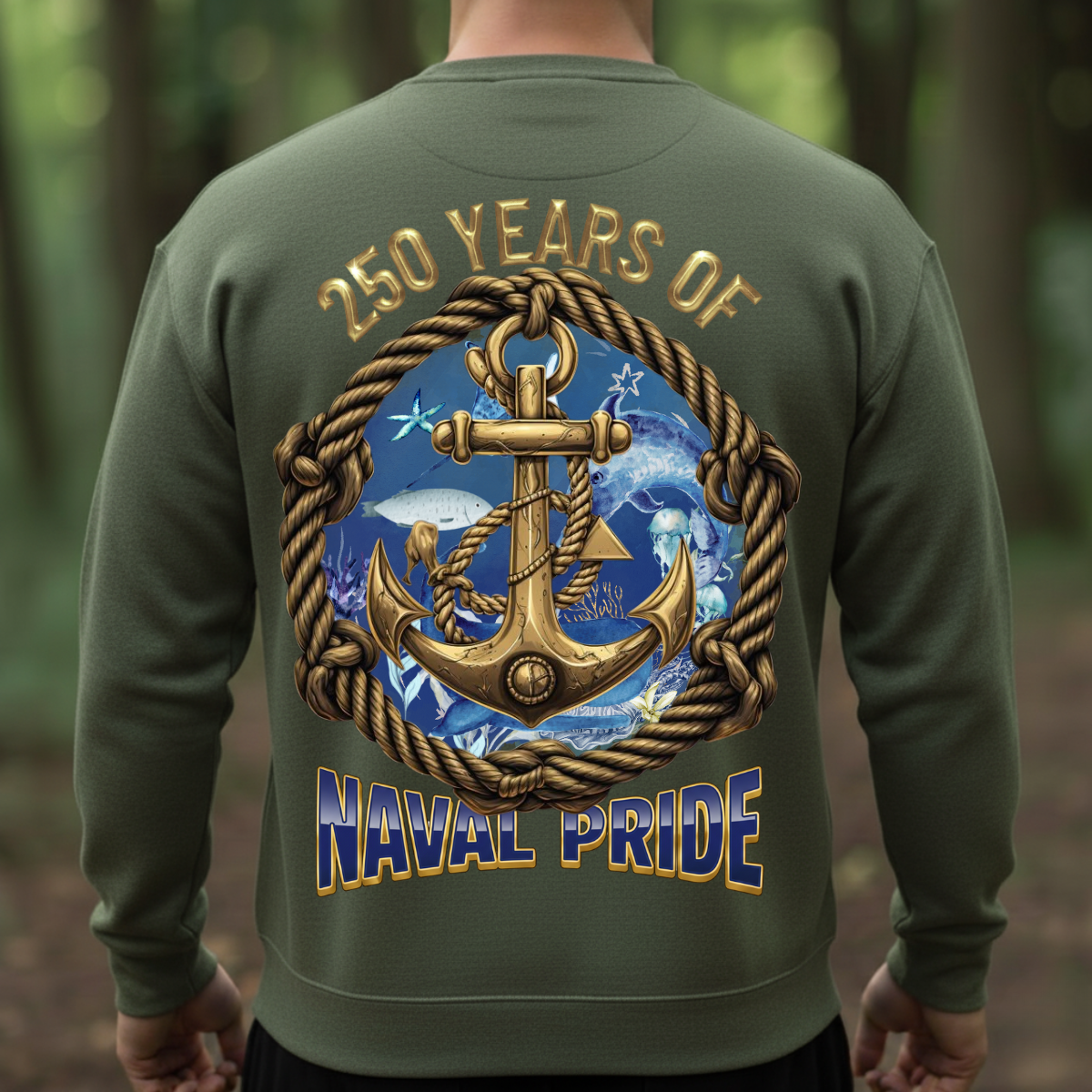 Naval Pride Veteran T-Shirt, Sweatshirt, Hoodie – 250 Years of Service and Honor – Gift for Veteran's Day