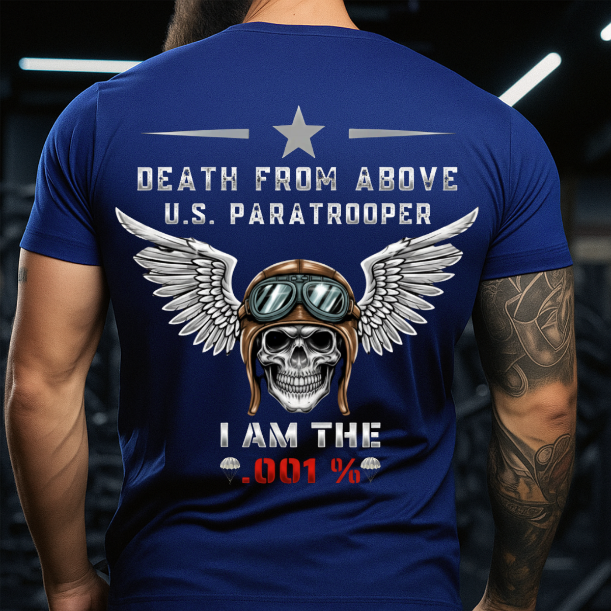 Paratrooper Veteran T-Shirt – Death From Above I Am The .001% – US Military Airborne Tee