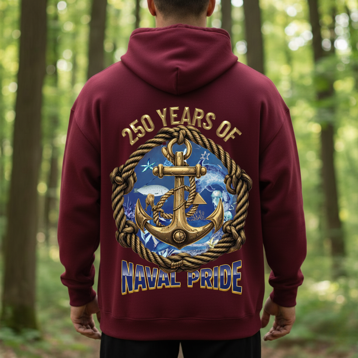 Naval Pride Veteran T-Shirt, Sweatshirt, Hoodie – 250 Years of Service and Honor – Gift for Veteran's Day