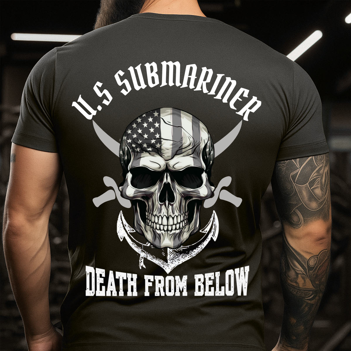 Death From Below – U.S Submariner Veteran T-Shirt – Skull Anchor Tee – Navy Pride Gift