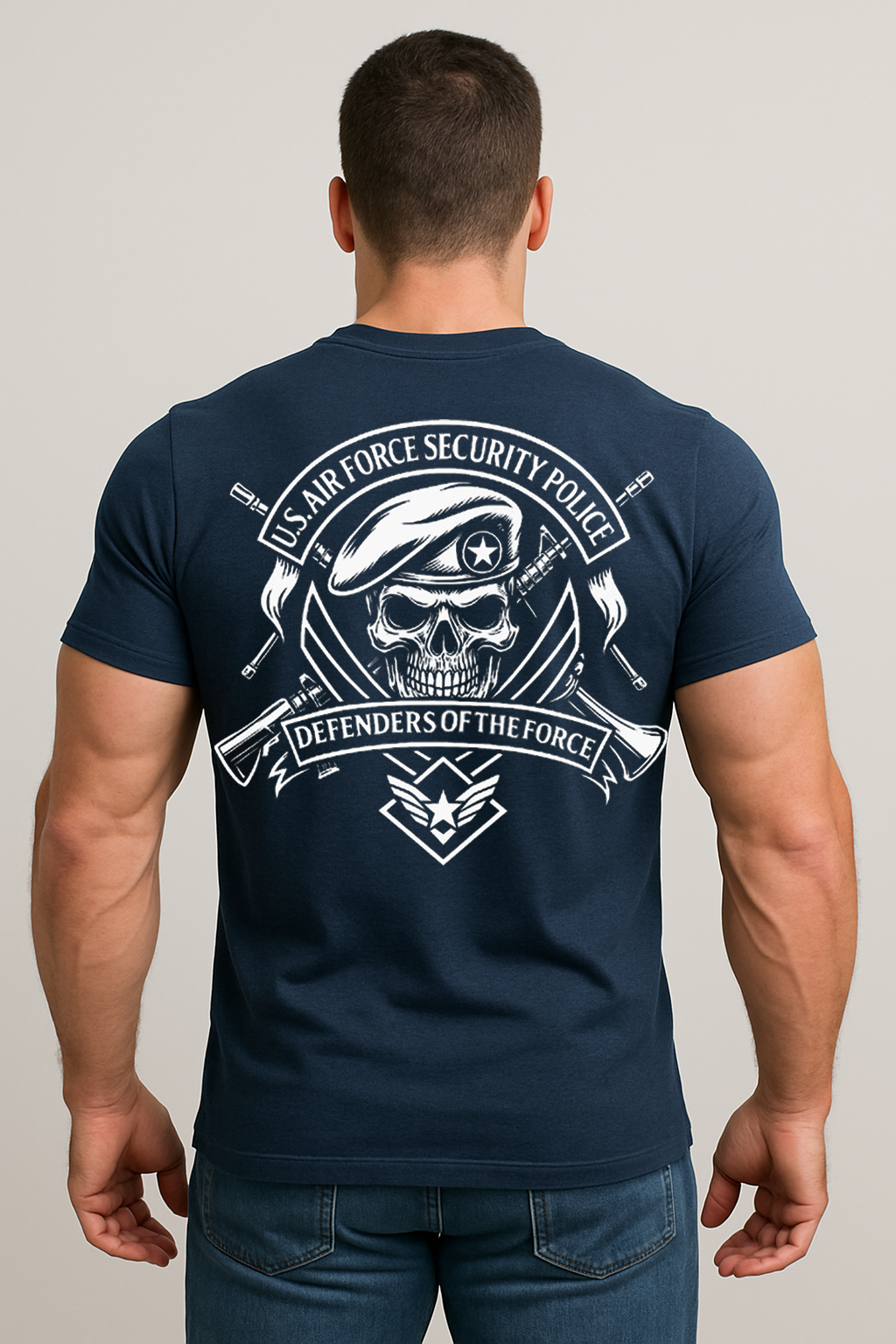 Air Force Security Police Skull Shirt – Defenders of the Force Military Veteran T-Shirt