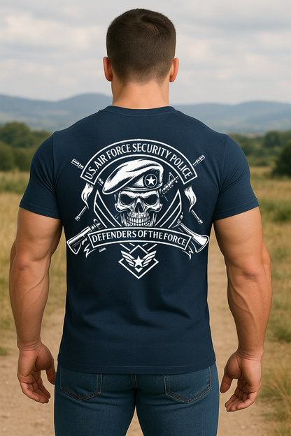 Air Force Security Police Skull Shirt – Defenders of the Force Military Veteran T-Shirt