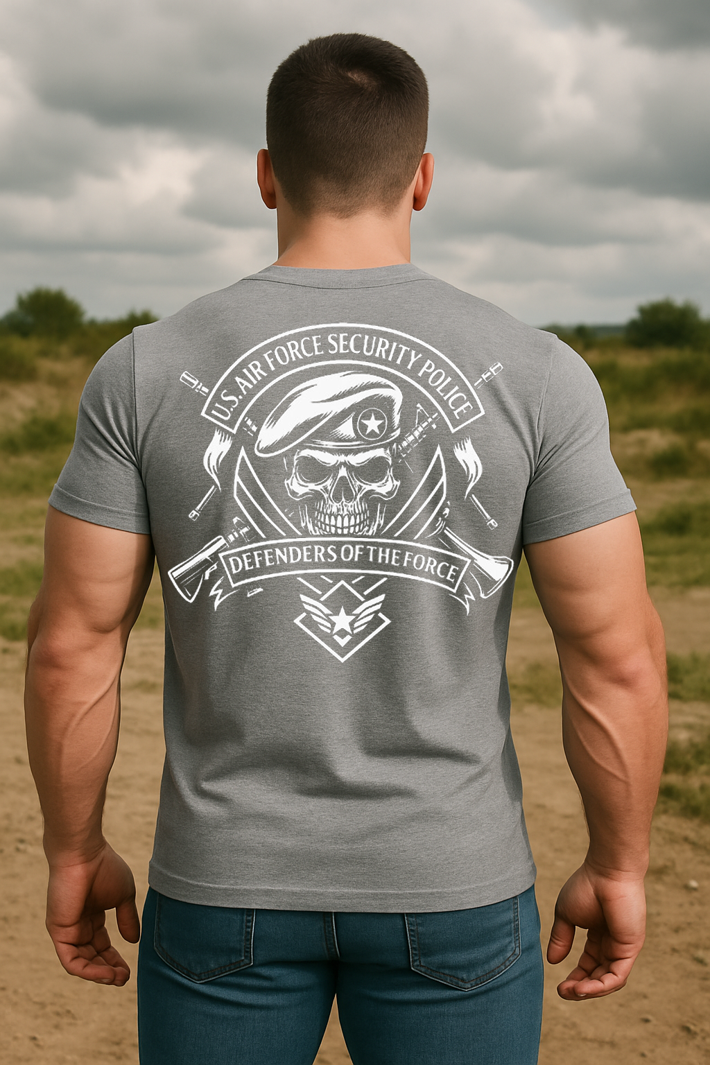 Air Force Security Police Skull Shirt – Defenders of the Force Military Veteran T-Shirt