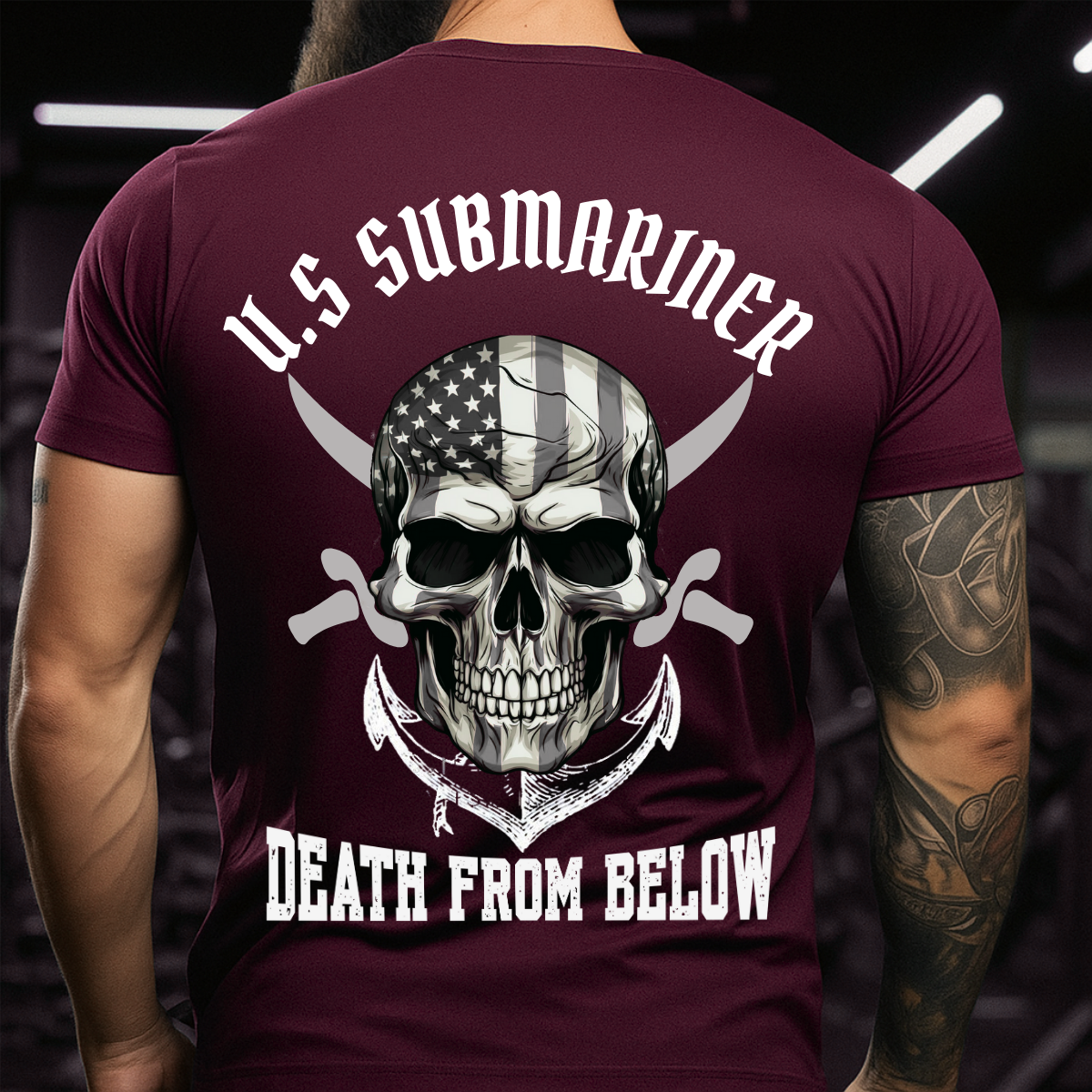 Death From Below – U.S Submariner Veteran T-Shirt – Skull Anchor Tee – Navy Pride Gift