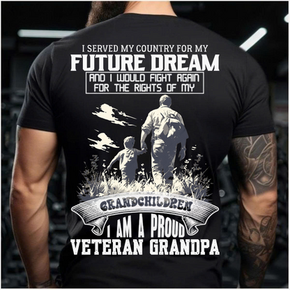 I Am A Proud Veteran Grandpa – Proud US Veteran T-Shirt – Family and Military Gift