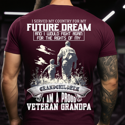 I Am A Proud Veteran Grandpa – Proud US Veteran T-Shirt – Family and Military Gift