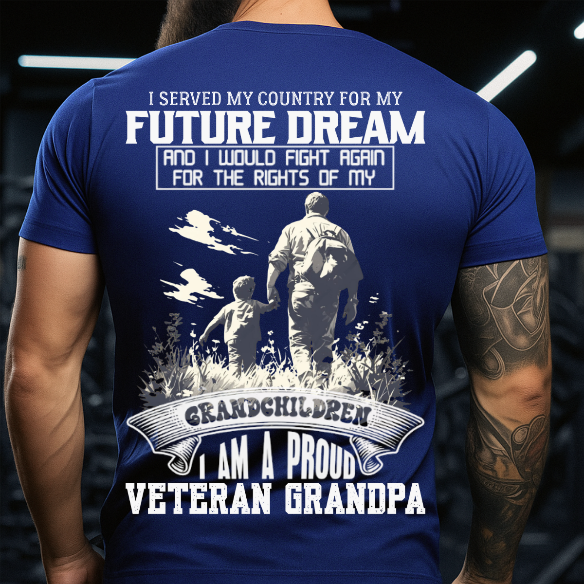 I Am A Proud Veteran Grandpa – Proud US Veteran T-Shirt – Family and Military Gift