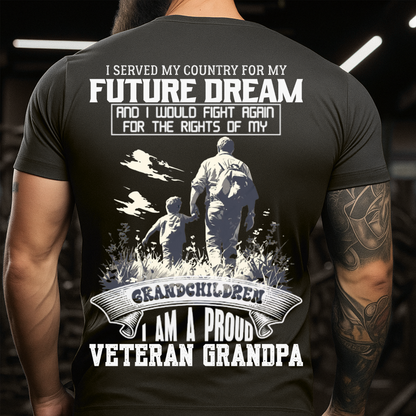 I Am A Proud Veteran Grandpa – Proud US Veteran T-Shirt – Family and Military Gift