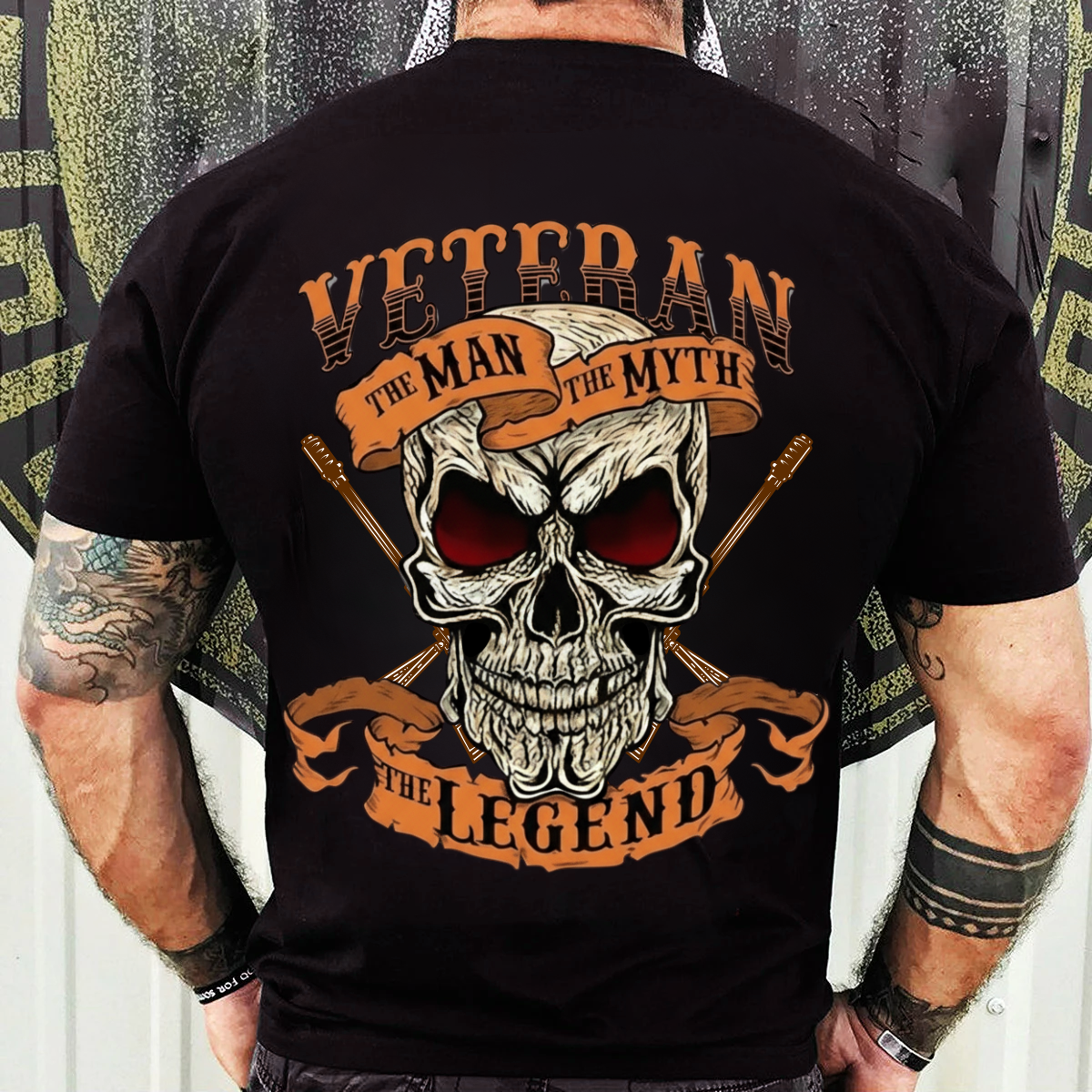 Veteran The Man The Myth The Legend Shirt – Military Skull Graphic Tee – Proud American Veteran Gift