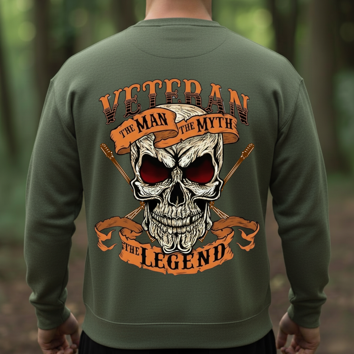 Veteran The Man The Myth The Legend Shirt – Military Skull Graphic Tee – Proud American Veteran Gift