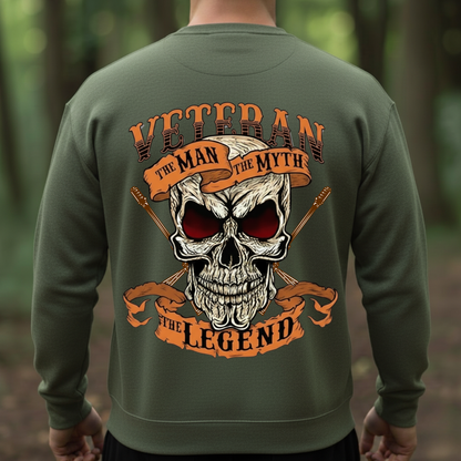 Veteran The Man The Myth The Legend Shirt – Military Skull Graphic Tee – Proud American Veteran Gift