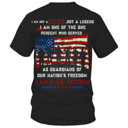 I Am a U.S. Veteran T-Shirt,  Patriotic Military Veteran Shirt with American Flag, Who Served Quote Tee, Army Soldier Gift for Men