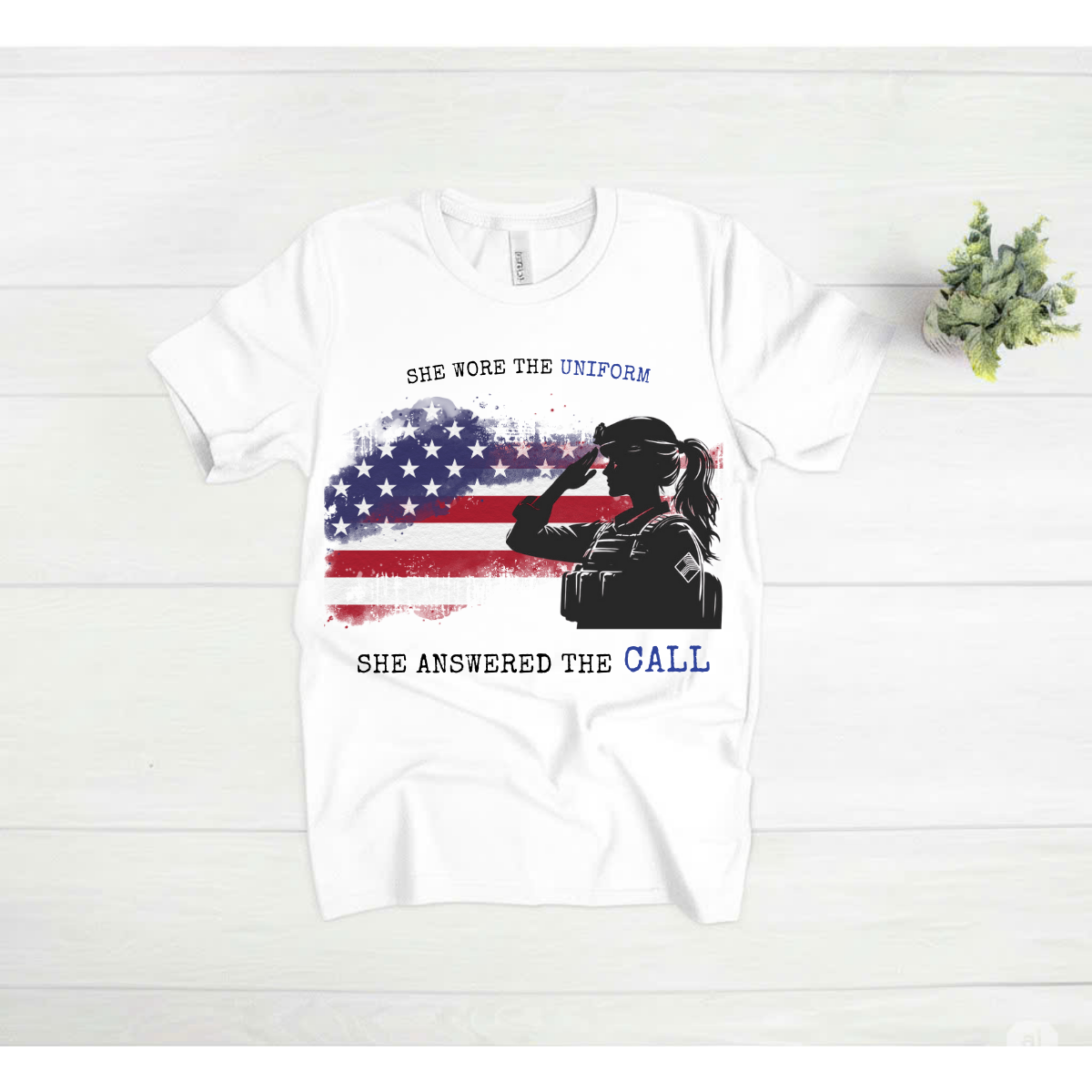 'She Wore the Uniform - She Answered the Call' Veteran T-shirt, Female Veteran, Ideal Gift for Women Veteran