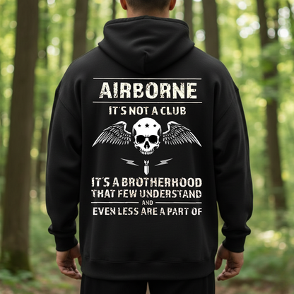 Airborne Brotherhood Military Veteran T-Shirt - Skull Wings Paratrooper Pride Tee