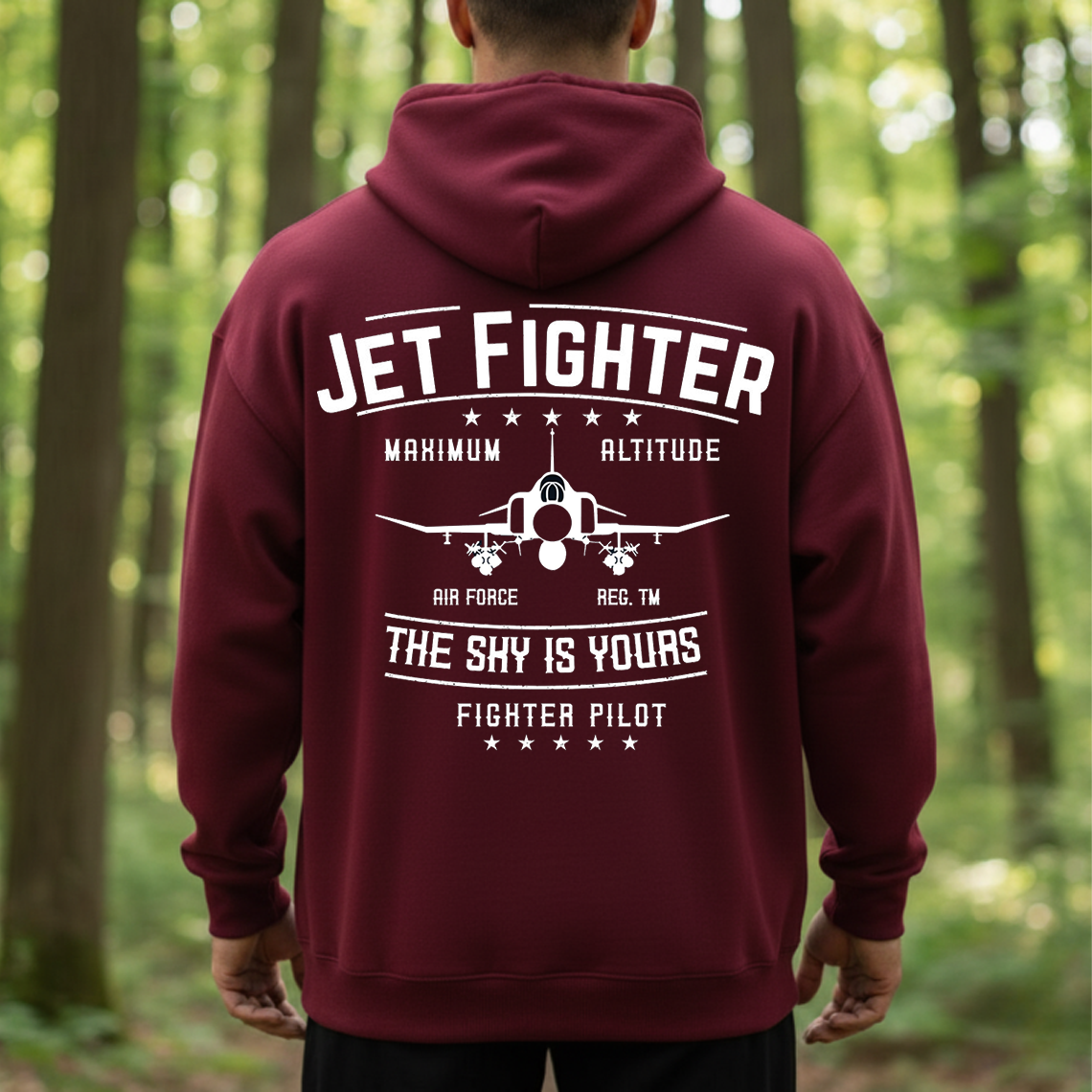 Jet Fighter Pilot T-Shirt, Sweatshirt, Hoodie - The Sky Is Yours Air Force Military Aviation Tee for Veterans and Aviators