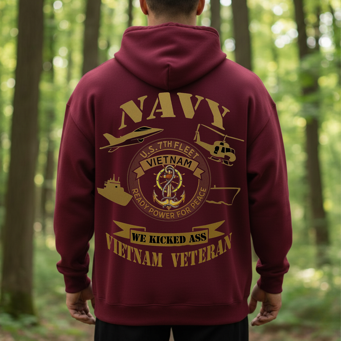 U.S. Navy Vietnam Veteran T-Shirt, Sweatshirt, Hoodie – 7th Fleet We Kicked Ass Military Pride Patriotic Tee