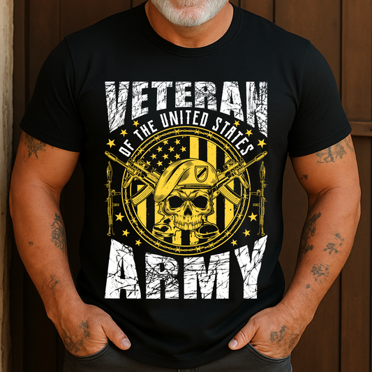 Veteran Of The United States Army Skull Military T-shirt