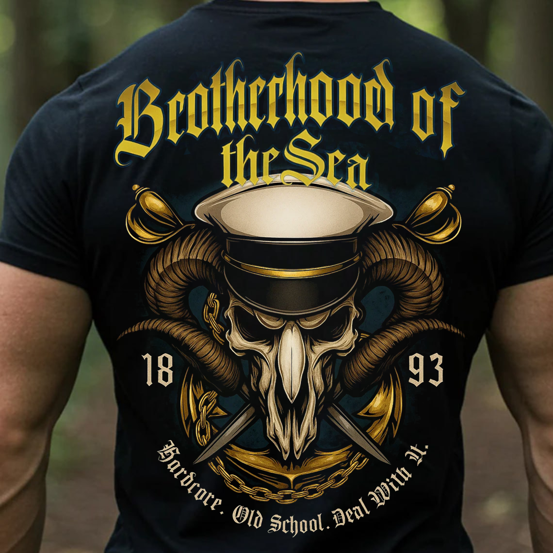 Brotherhood of the Sea Shirt, Sweatshirt, Hoodie – Hardcore Old School Sailor Skull Design for Navy Veterans 1893 Tee
