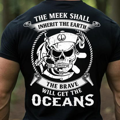 Navy Veteran Skull Shirt, Sweatshirt, Hoodie – The Brave Will Get The Oceans Tee, Sailor Military Pride Shirt, Veteran Gift